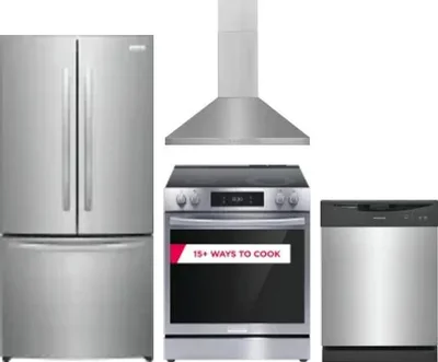 4 Piece Package Includes Refrigerator, Range, Hood And Dishwasher