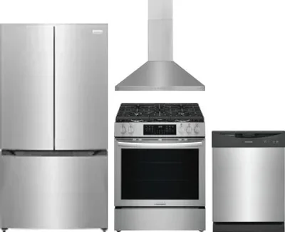 4 Piece Package Includes Refrigerator, Range, Hood And Dishwasher