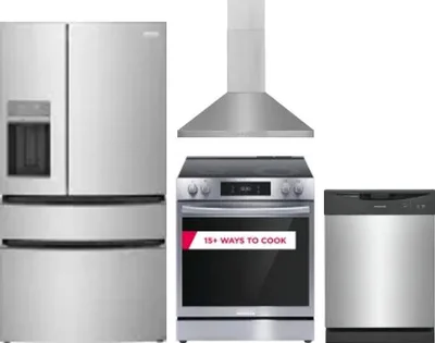4 Piece Package Includes Refrigerator, Range, Hood And Dishwasher