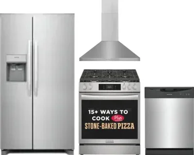 4 Piece Package Includes Refrigerator, Range, Hood And Dishwasher