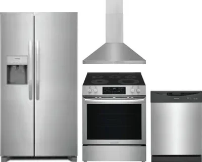 4 Piece Package Includes Refrigerator, Range, Hood And Dishwasher