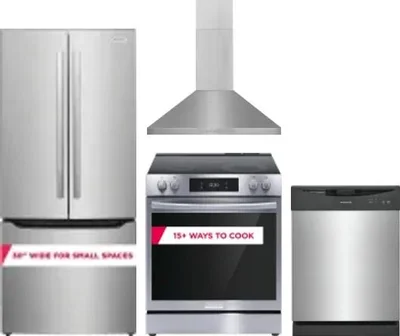 4 Piece Package Includes Refrigerator, Range, Hood And Dishwasher