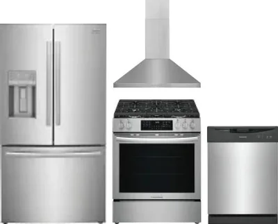 4 Piece Package Includes Refrigerator, Range, Hood And Dishwasher