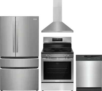 4 Piece Package Includes Refrigerator, Range, Hood And Dishwasher
