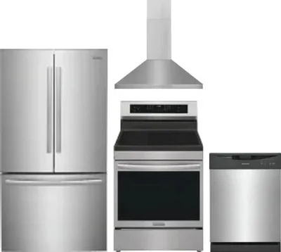 4 Piece Package Includes Refrigerator, Range, Hood And Dishwasher