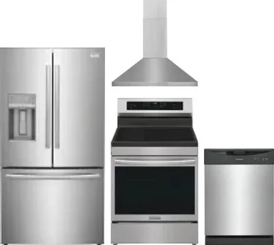 4 Piece Package Includes Refrigerator, Range, Hood And Dishwasher