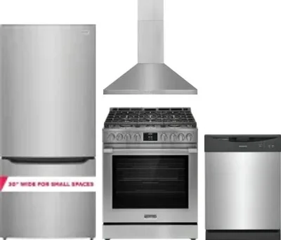4 Piece Package Includes Refrigerator, Range, Hood And Dishwasher