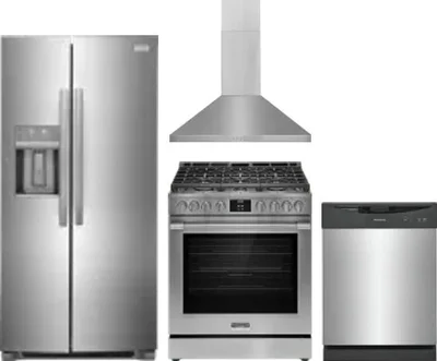 4 Piece Package Includes Refrigerator, Range, Hood And Dishwasher