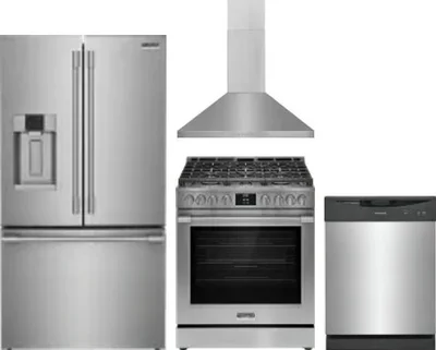 4 Piece Package Includes Refrigerator, Range, Hood And Dishwasher