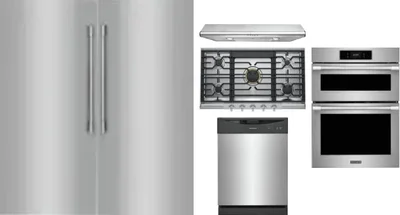 6 Piece Package Includes Refrigerator, Freezer, Cooktop, Wall Oven, Hood And Dishwasher