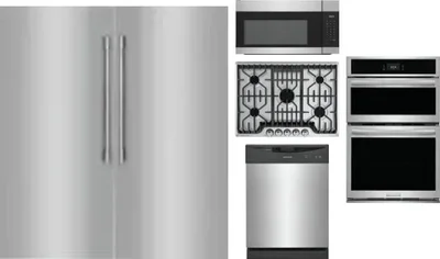 6 Piece Package Includes Refrigerator, Freezer, Cooktop, Wall Oven, Microwave And Dishwasher