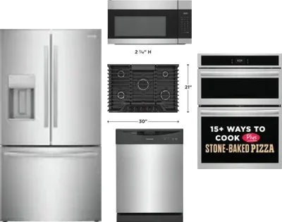5 Piece Package Includes Refrigerator, Cooktop, Wall Oven, Microwave And Dishwasher