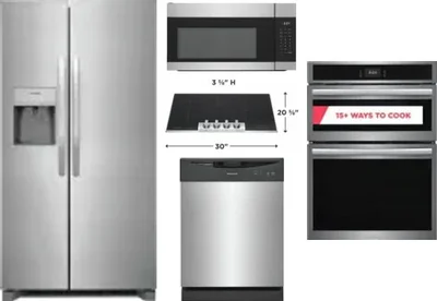 5 Piece Package Includes Refrigerator, Cooktop, Wall Oven, Microwave And Dishwasher