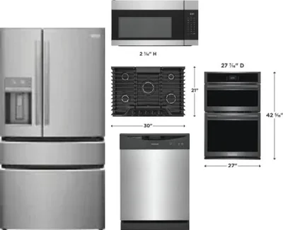 5 Piece Package Includes Refrigerator, Cooktop, Wall Oven, Microwave And Dishwasher