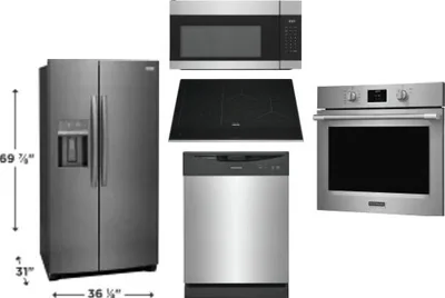 5 Piece Package Includes Refrigerator, Cooktop, Wall Oven, Microwave And Dishwasher