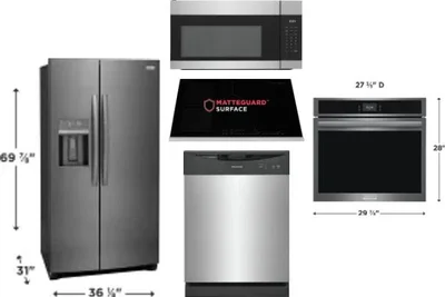 5 Piece Package Includes Refrigerator, Cooktop, Wall Oven, Microwave And Dishwasher