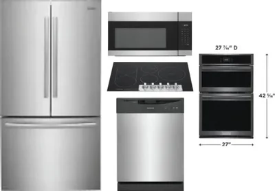 5 Piece Package Includes Refrigerator, Cooktop, Wall Oven, Microwave And Dishwasher