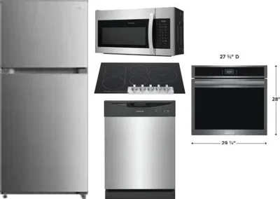 5 Piece Package Includes Refrigerator, Cooktop, Wall Oven, Microwave And Dishwasher