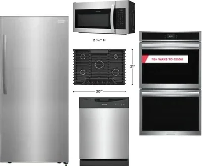 5 Piece Package Includes Refrigerator, Cooktop, Wall Oven, Microwave And Dishwasher