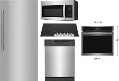 5 Piece Package Includes Refrigerator, Cooktop, Wall Oven, Microwave And Dishwasher