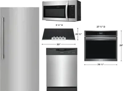 5 Piece Package Includes Refrigerator, Cooktop, Wall Oven, Microwave And Dishwasher