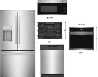 5 Piece Package Includes Refrigerator, Cooktop, Wall Oven, Microwave And Dishwasher