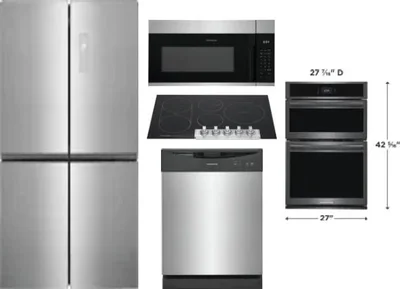 5 Piece Package Includes Refrigerator, Cooktop, Wall Oven, Microwave And Dishwasher