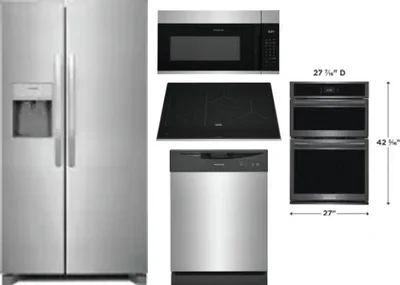 5 Piece Package Includes Refrigerator, Cooktop, Wall Oven, Microwave And Dishwasher