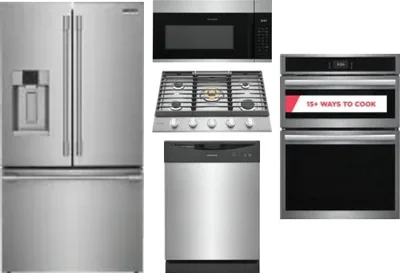 5 Piece Package Includes Refrigerator, Cooktop, Wall Oven, Microwave And Dishwasher