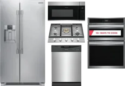 5 Piece Package Includes Refrigerator, Cooktop, Wall Oven, Microwave And Dishwasher