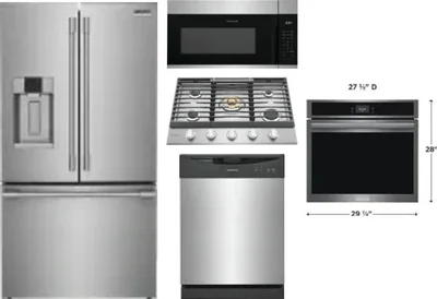 5 Piece Package Includes Refrigerator, Cooktop, Wall Oven, Microwave And Dishwasher
