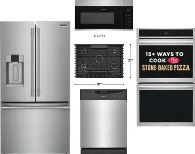 5 Piece Package Includes Refrigerator, Cooktop, Wall Oven, Microwave And Dishwasher
