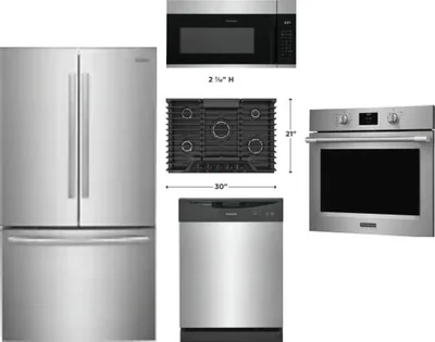 5 Piece Package Includes Refrigerator, Cooktop, Wall Oven, Microwave And Dishwasher