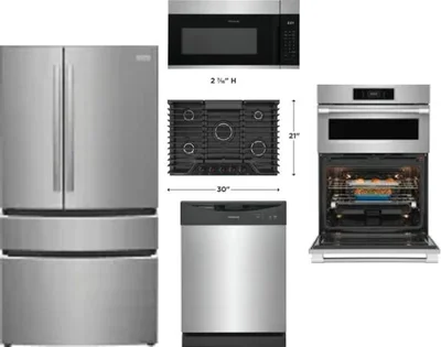 5 Piece Package Includes Refrigerator, Cooktop, Wall Oven, Microwave And Dishwasher