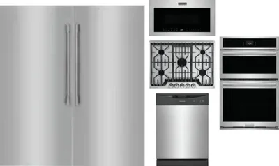 6 Piece Package Includes Refrigerator, Freezer, Cooktop, Wall Oven, Microwave And Dishwasher
