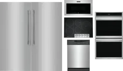 6 Piece Package Includes Refrigerator, Freezer, Cooktop, Wall Oven, Microwave And Dishwasher