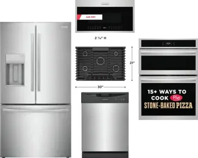 5 Piece Package Includes Refrigerator, Cooktop, Wall Oven, Microwave And Dishwasher