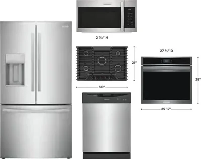 5 Piece Package Includes Refrigerator, Cooktop, Wall Oven, Microwave And Dishwasher