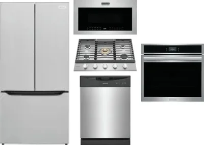 5 Piece Package Includes Refrigerator, Cooktop, Wall Oven, Microwave And Dishwasher