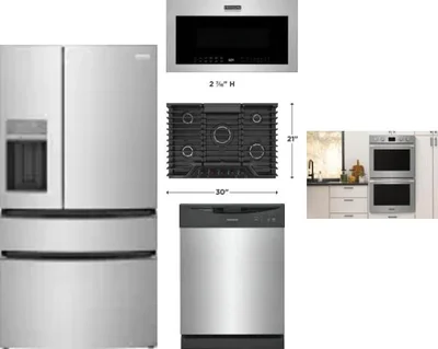 5 Piece Package Includes Refrigerator, Cooktop, Wall Oven, Microwave And Dishwasher