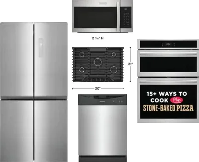 5 Piece Package Includes Refrigerator, Cooktop, Wall Oven, Microwave And Dishwasher