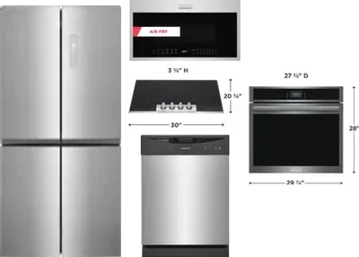 5 Piece Package Includes Refrigerator, Cooktop, Wall Oven, Microwave And Dishwasher