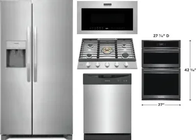 5 Piece Package Includes Refrigerator, Cooktop, Wall Oven, Microwave And Dishwasher