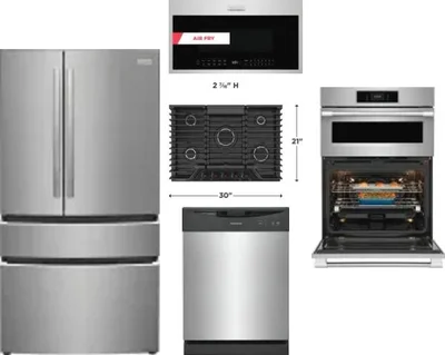 5 Piece Package Includes Refrigerator, Cooktop, Wall Oven, Microwave And Dishwasher