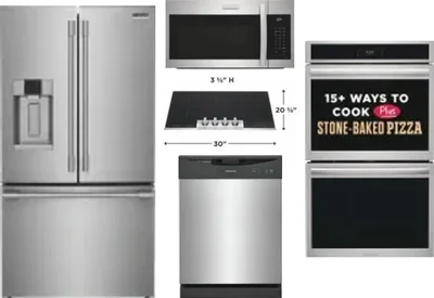 5 Piece Package Includes Refrigerator, Cooktop, Wall Oven, Microwave And Dishwasher