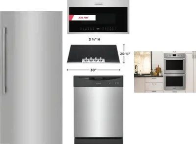 5 Piece Package Includes Refrigerator, Cooktop, Wall Oven, Microwave And Dishwasher