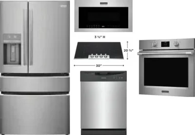 5 Piece Package Includes Refrigerator, Cooktop, Wall Oven, Microwave And Dishwasher