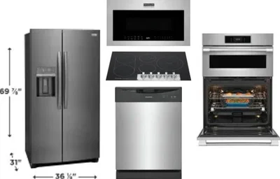 5 Piece Package Includes Refrigerator, Cooktop, Wall Oven, Microwave And Dishwasher