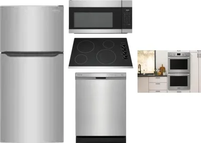 5 Piece Package Includes Refrigerator, Cooktop, Wall Oven, Microwave And Dishwasher