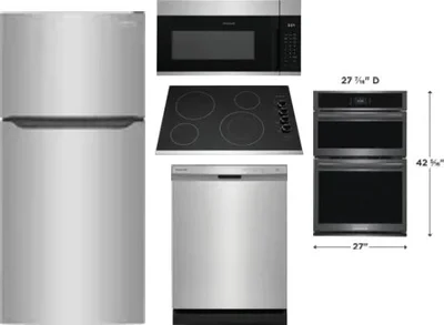 5 Piece Package Includes Refrigerator, Cooktop, Wall Oven, Microwave And Dishwasher